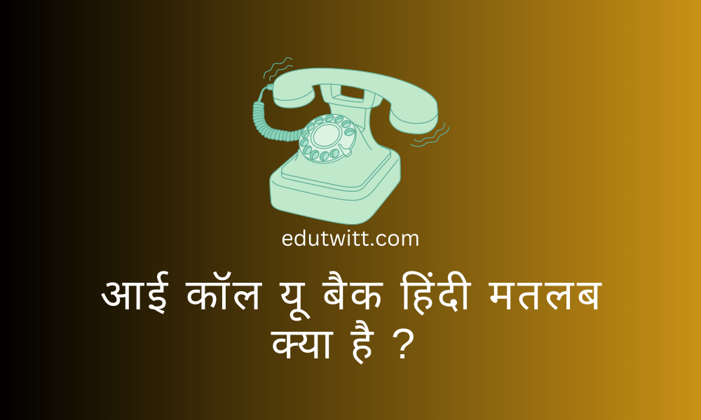 I Call You Back Meaning In Hindi 