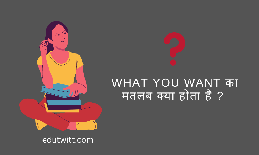 What You Want What You Want Meaning In Hindi 